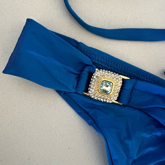 Dolcessa Swimwear Blue Bikini Set Size Medium - Picture 7 of 12